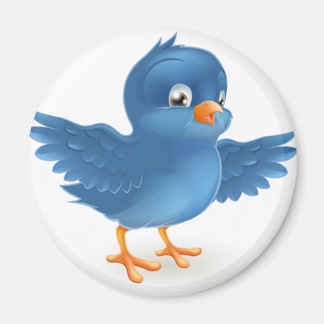Happy bluebird magnet (Front)