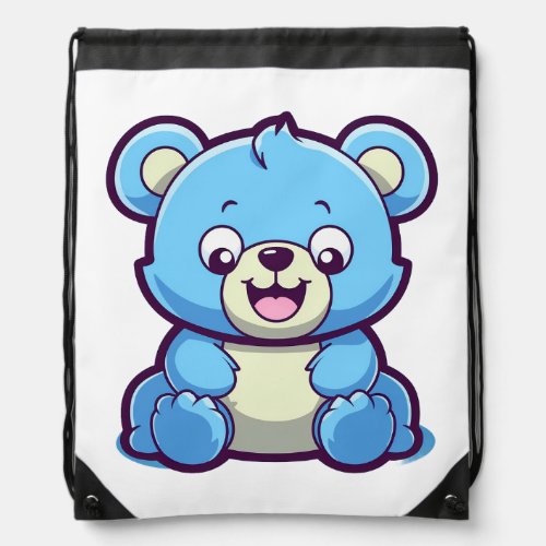 Happy Bluey Bear Drawstring Bag