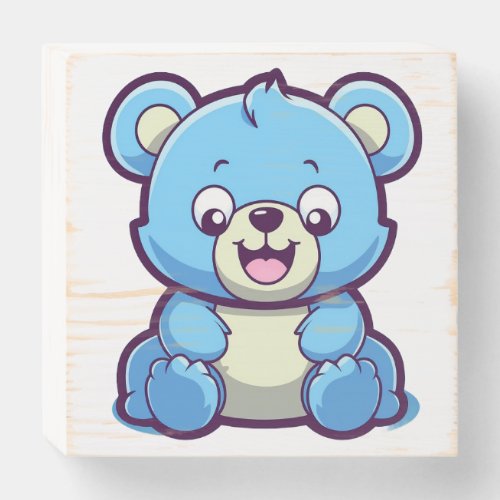 Happy Bluey Bear Wooden Box Sign