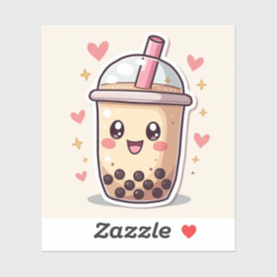 Happy Boba Drink – Pastel Kawaii Milk Tea Sticker