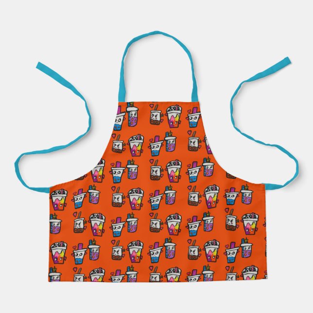 Happy Boba Tea Bubble Teas Bobas Kawaii            Apron (Front)