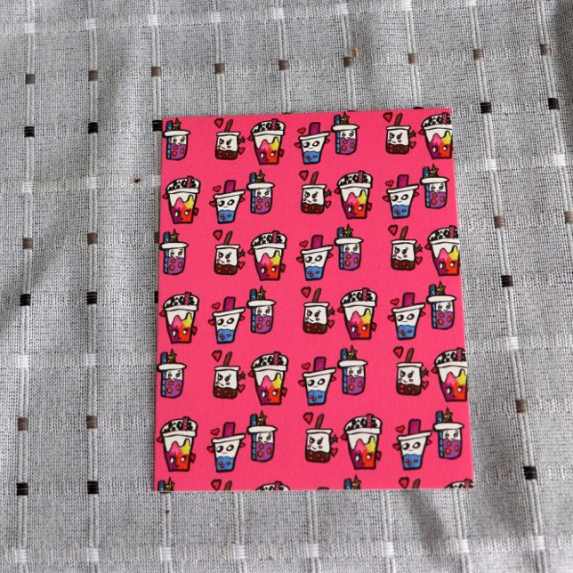 Happy Boba Tea Bubble Teas Bobas Kawaii            Postcard (Creator Uploaded)