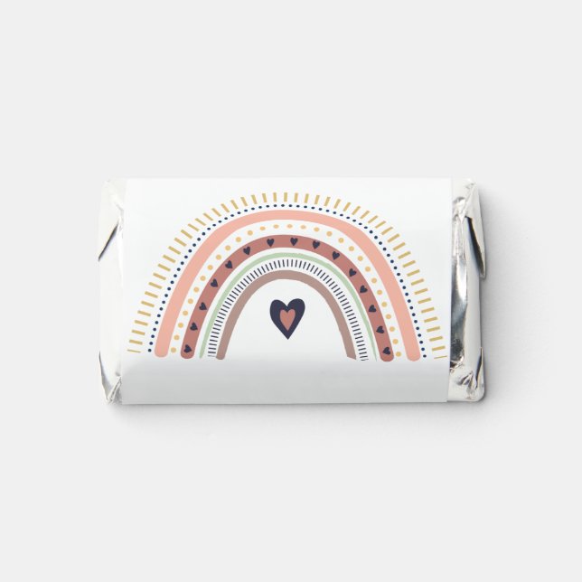 Happy Boho Rainbow Modern Minimal Birthday Party  Hershey's Miniatures (Front)