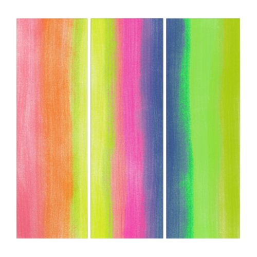 Happy Bold Bright Original Abstract Color Trip V12 Triptych