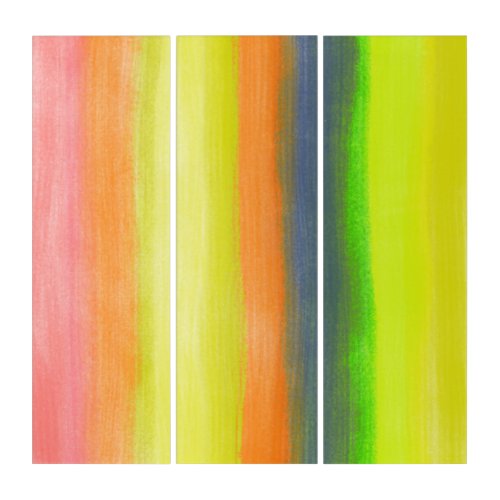 Happy Bold Bright Original Abstract Color Trip V4 Triptych