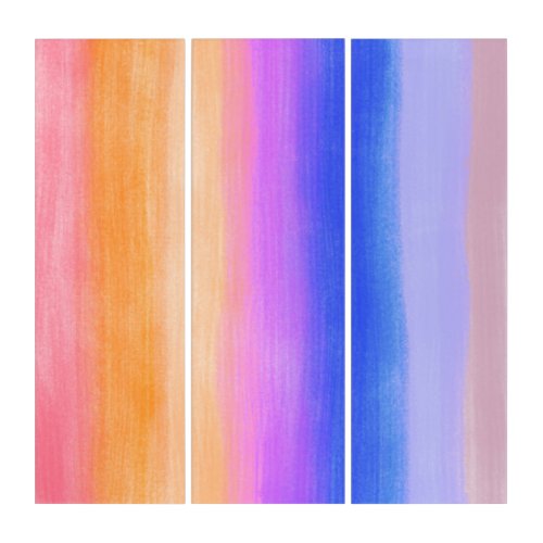 Happy Bold Bright Original Abstract Color Trip V7 Triptych
