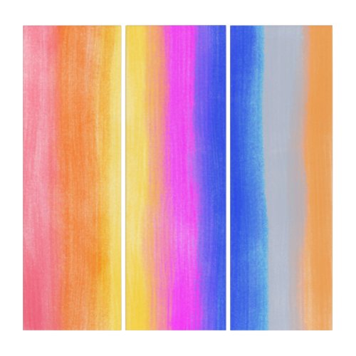 Happy Bold Bright Original Abstract Color Trip V9 Triptych