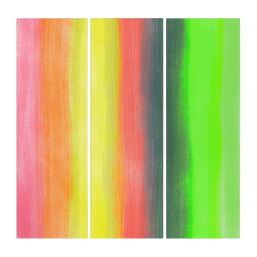 Happy Bold Original Abstract Color Trip V2 Triptych