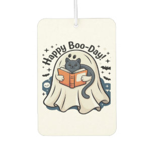Happy Boo-Day Ghost Cat PNG - Spooky Cute Oversize Air Freshener