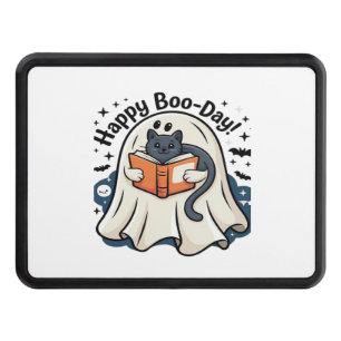 Happy Boo-Day Ghost Cat PNG - Spooky Cute Oversize Hitch Cover