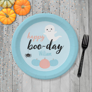 Happy Boo-Day Halloween Birthday Paper Plates