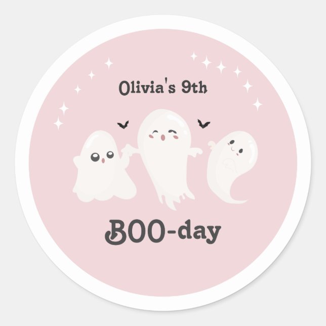 Happy Boo Day | Spooky BOO Day Celebration Classic Round Sticker (Front)