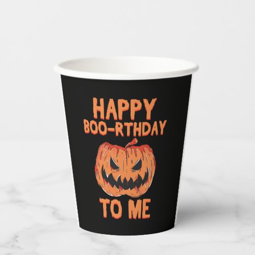 Happy Boo_rthday Birthday To Me Spooky Halloween Paper Cups