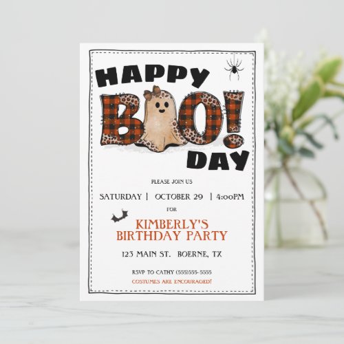Happy BooDay Birthday Party Invitation