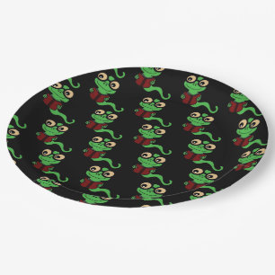 Happy Bookworm Black Paper Plates