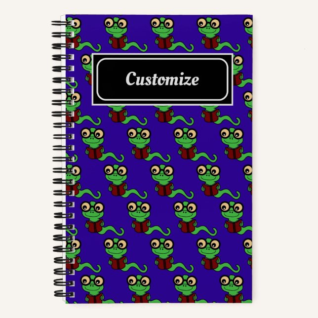 Happy Bookworm Purple Notebook (Front)