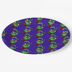 Happy Bookworm Purple Paper Plates