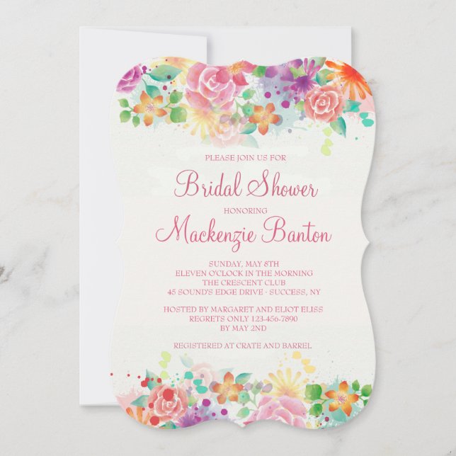 Happy Border Bridal Shower Invitation (Front)