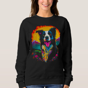 Happy Border Collie Dog Sun Sweatshirt