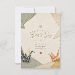 Happy Boss’s Day Thank You Card   Japanese Origami