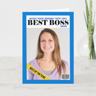 Happy Boss's Day Best Boss Magazine Custom Photo Holiday Card