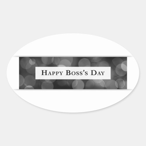 Happy Bosss Day bokeh Oval Sticker
