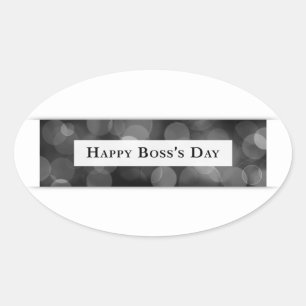 Happy Boss's Day (bokeh) Oval Sticker