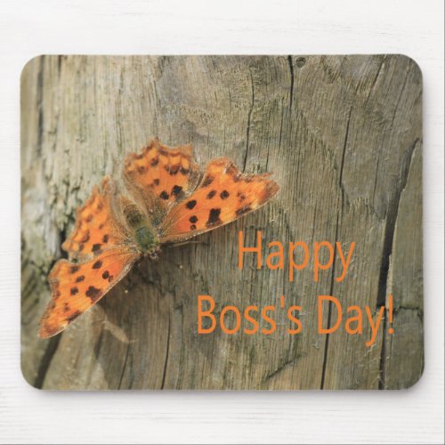 Happy Bosss Day Comma Butterfly Mouse Pad