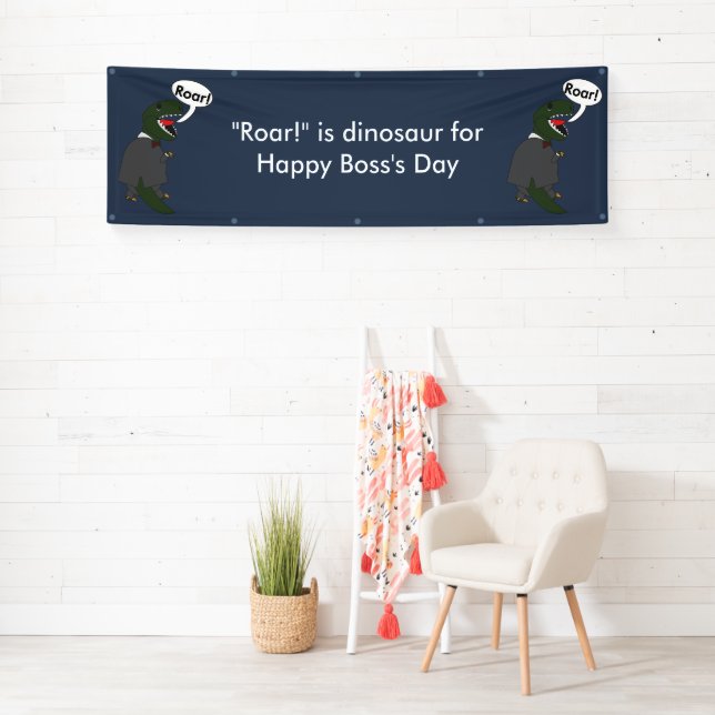 Happy Boss's Day Dinosaur Funny Male Personalzie Banner (Insitu)