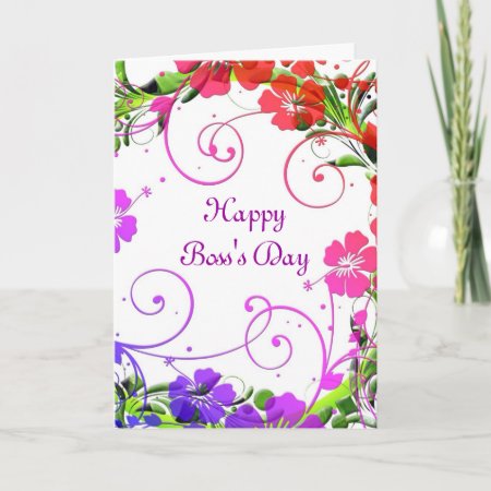 Happy Boss's Day For Female Boss With Custom Text Card
