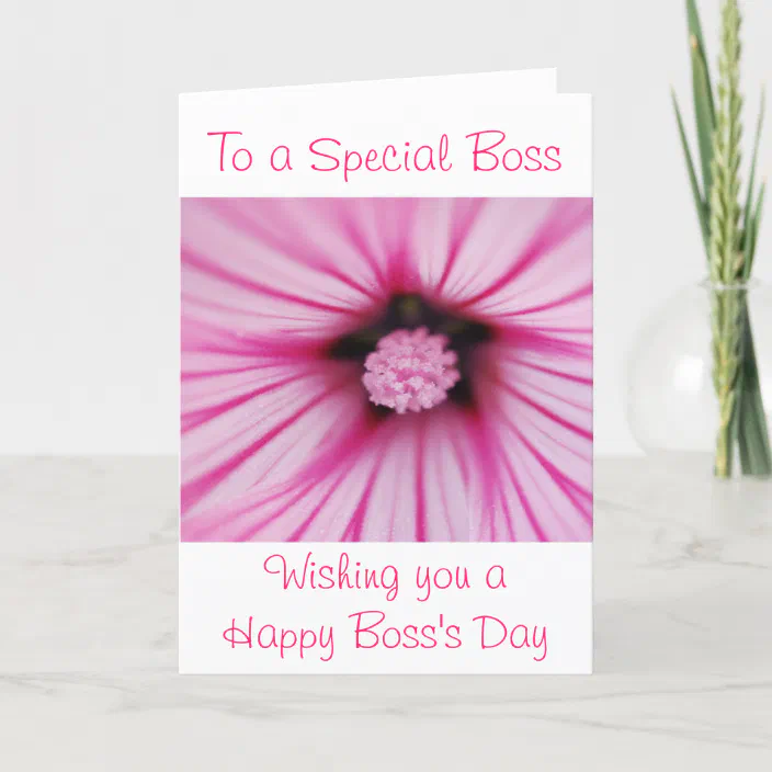 Happy Boss Day Female Happy Boss's Day For Female Boss With Flower Card | Zazzle.com