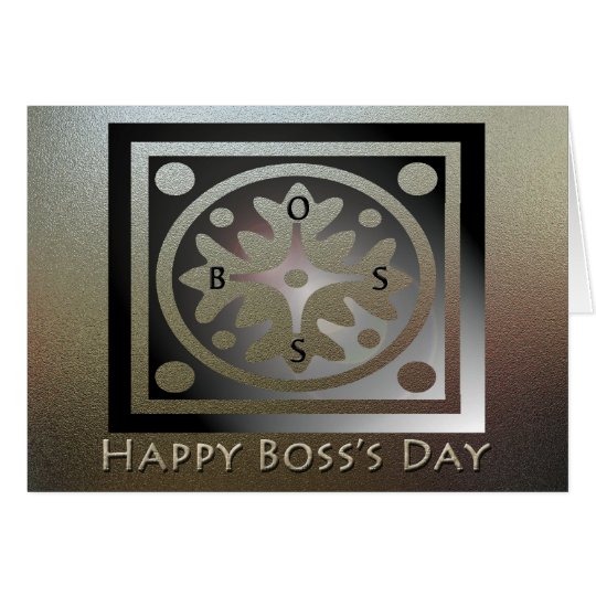 Happy Boss's Day Golden Classic Design Card