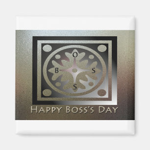 Happy Boss's Day Golden Classic Design Magnet