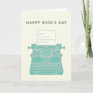 Happy Boss's Day Letterpress Thank You Card