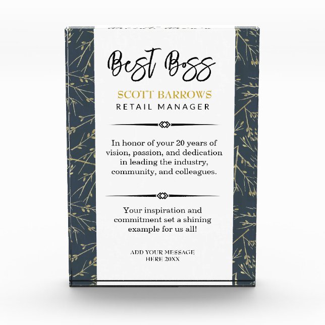 Happy Boss's Day Plaque (Front)