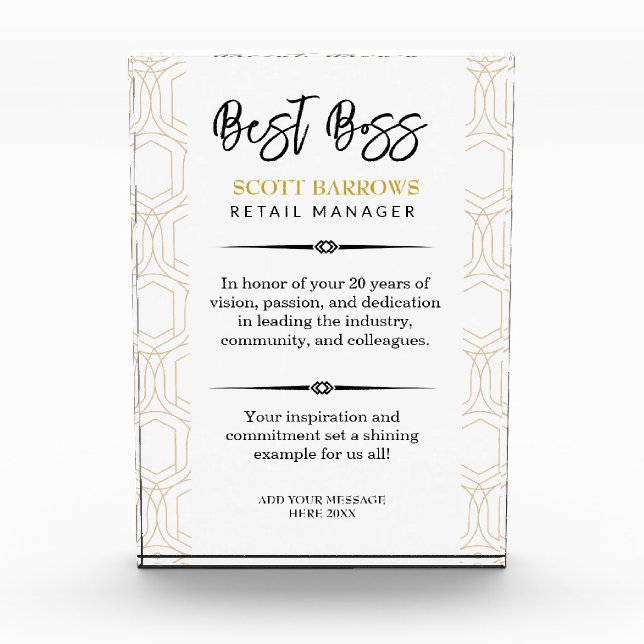 Happy Boss's Day Plaque (Front)