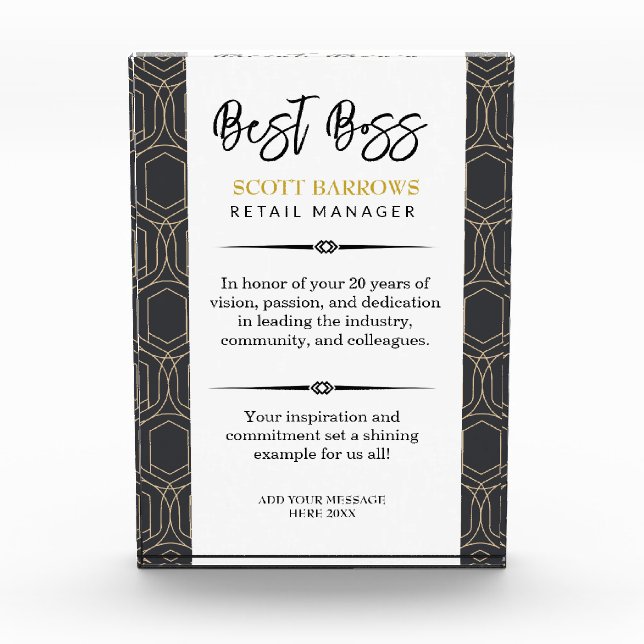 Happy Boss's Day Plaque (Front)