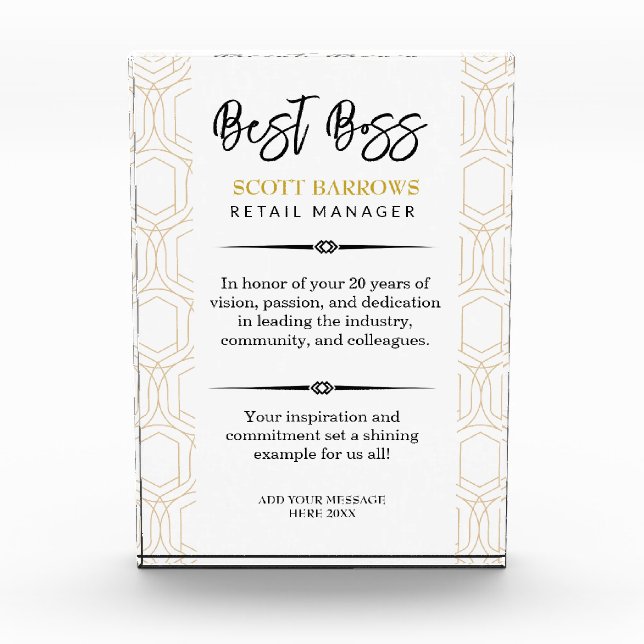 Happy Boss's Day Plaque (Front)