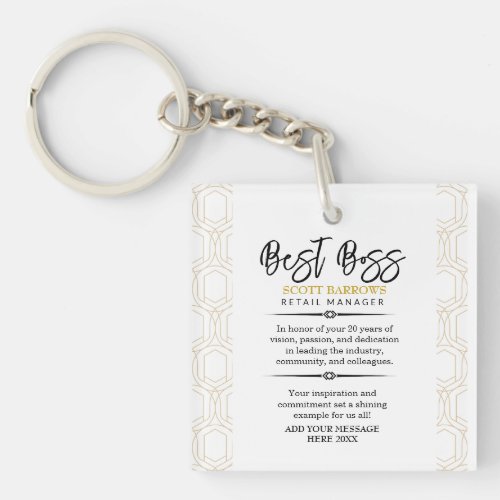 Happy Bosss Day Plaque Keychain