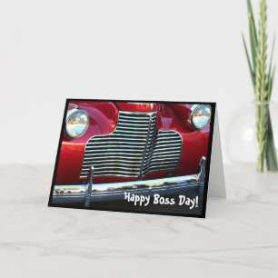 Happy Boss's Day Red Classic Car greeting card
