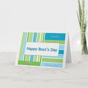 Happy Boss's Day Stripes Card