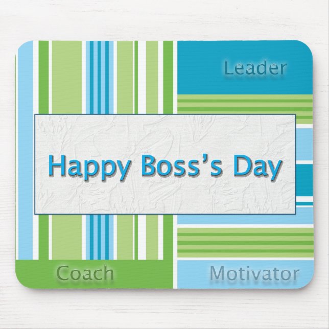Happy Boss's Day Stripes Mouse Pad (Front)