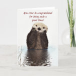 Happy Boss&#39;s Day With Otter Funny Boss&#39;s Day Card at Zazzle