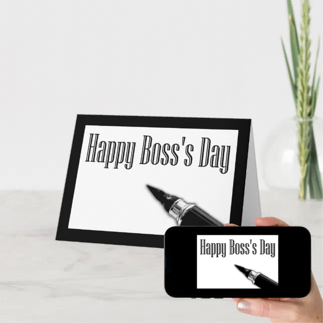 Happy Boss's Day With Pen Nib Calligraphy Pen Card 