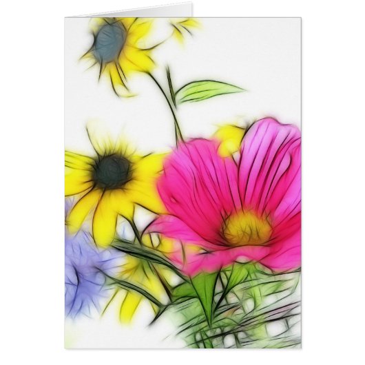 Happy Bouquet of Flowers Cards (Front)