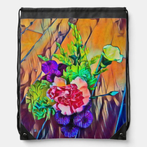 Happy Bouquet Today Drawstring Bag