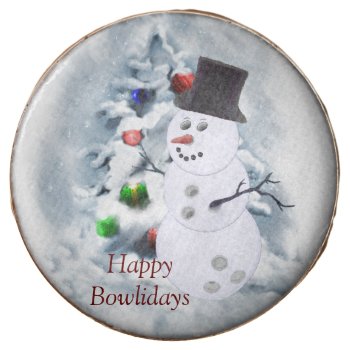Happy Bowlidays Snowman Chocolate Covered Oreo by TheSportofIt at Zazzle