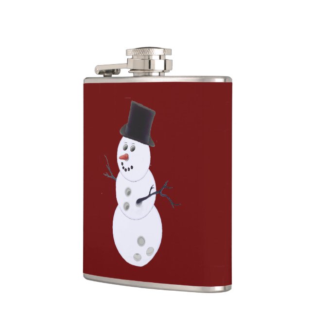 Happy Bowlidays Snowman Flask (Left)