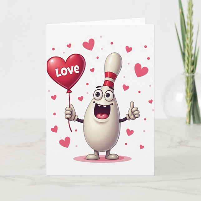 Happy Bowling Pin Love Card (Front)
