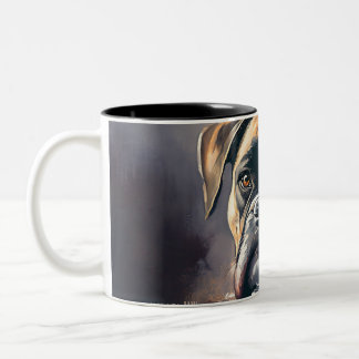 Happy  Boxer Dog Two-Tone Coffee Mug